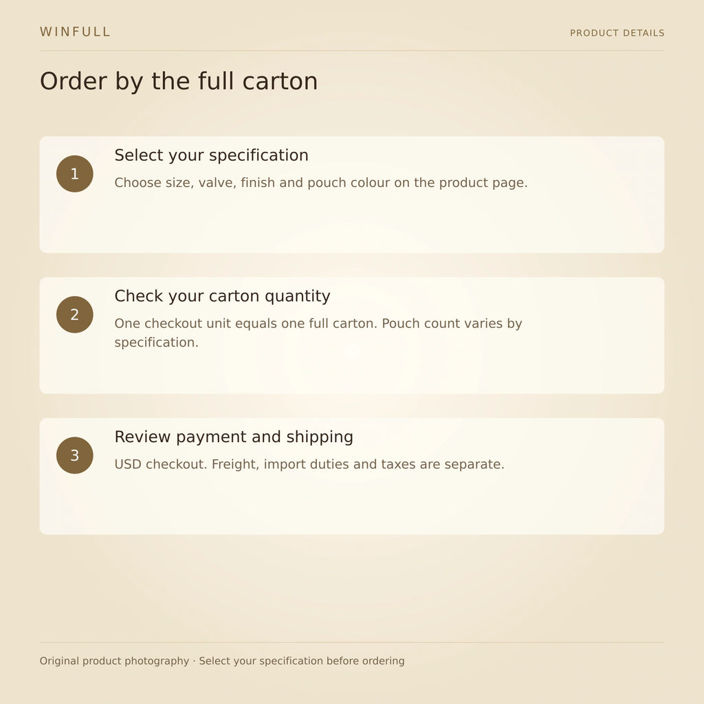 WINFULL order by the full carton; classic coffee packaging