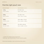 WINFULL find the right pouch size; classic coffee packaging