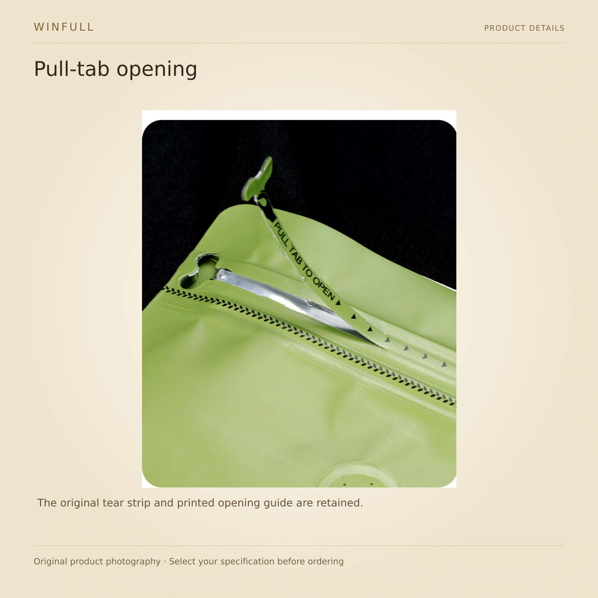 WINFULL pull-tab opening; cube coffee packaging