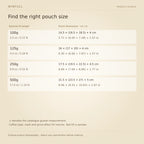 WINFULL find the right pouch size; diamond coffee packaging