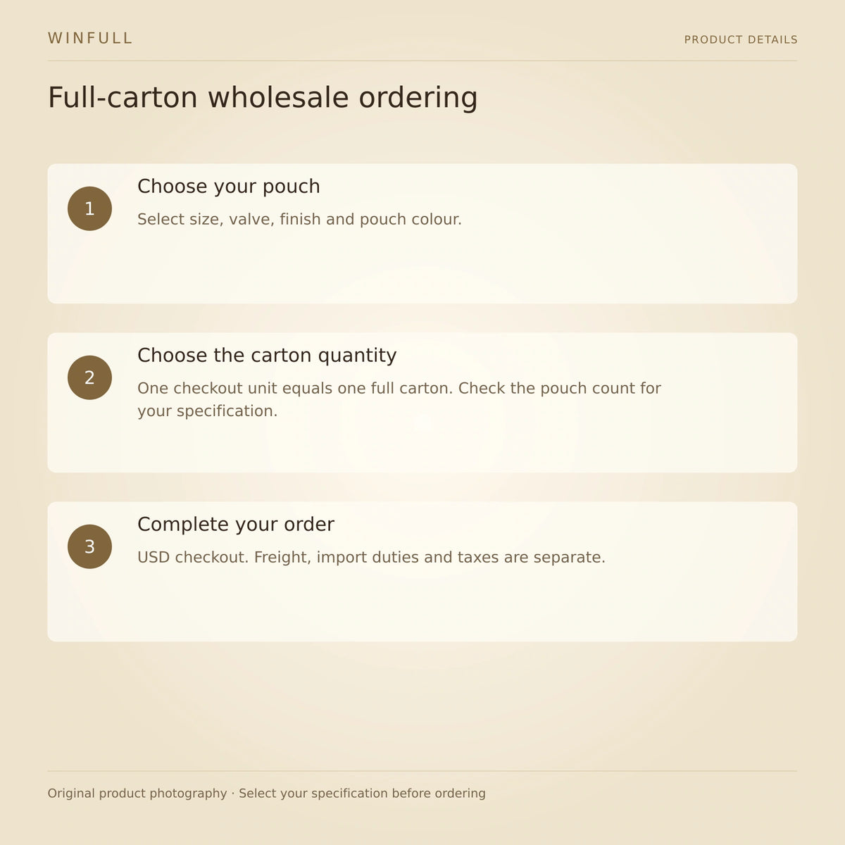 WINFULL full-carton wholesale ordering; rope handle coffee packaging