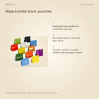 WINFULL rope-handle stock pouches; rope handle coffee packaging