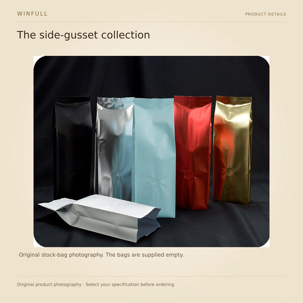WINFULL the side-gusset collection; side gusset coffee packaging