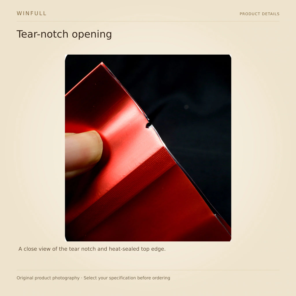 WINFULL tear-notch opening; side gusset coffee packaging
